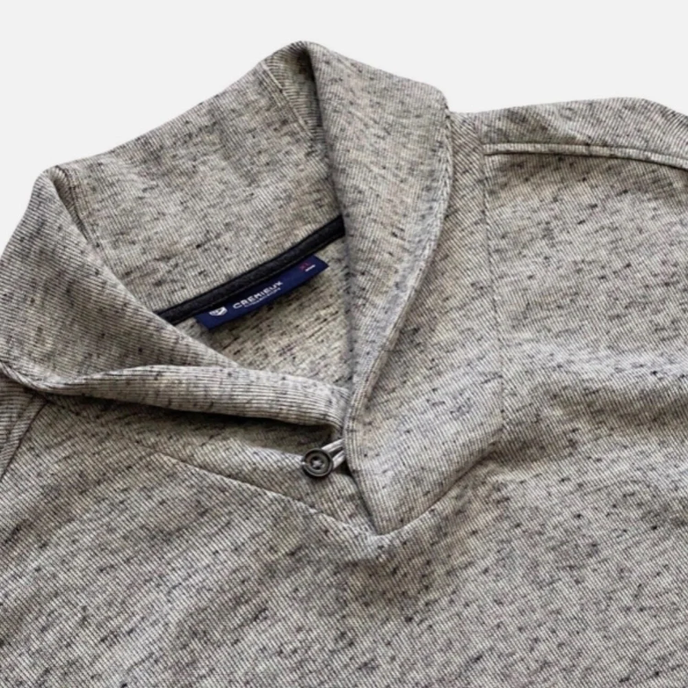 Daniel Cremieux Nwt Heather Gray Cotton Modal Shawl Neck Patch Elbow Sweater XL - Picture 4 of 4